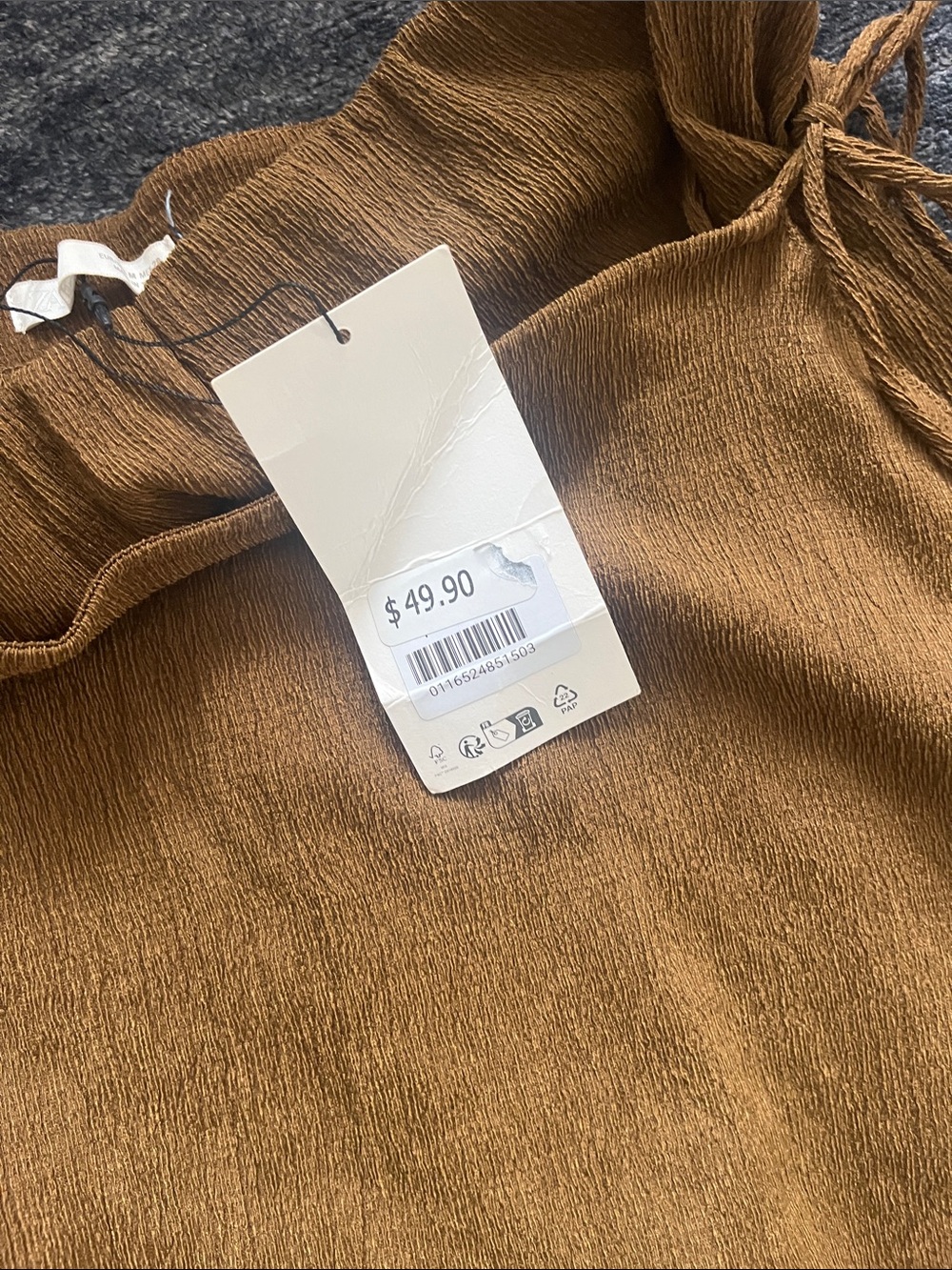 Zara Layered Wide-Leg Pants in Mustard Brown - Picture 2 of 6